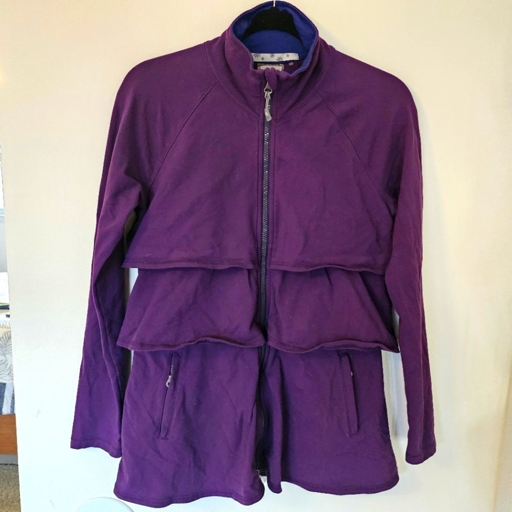 VGUC Athleta Renew Ruffle Jacket Plum Small